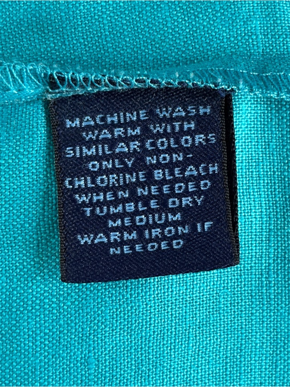 WESTBOUND Women’s Linen Tailored Turquoise Button-Front Collared Top - Picture 4 of 6
